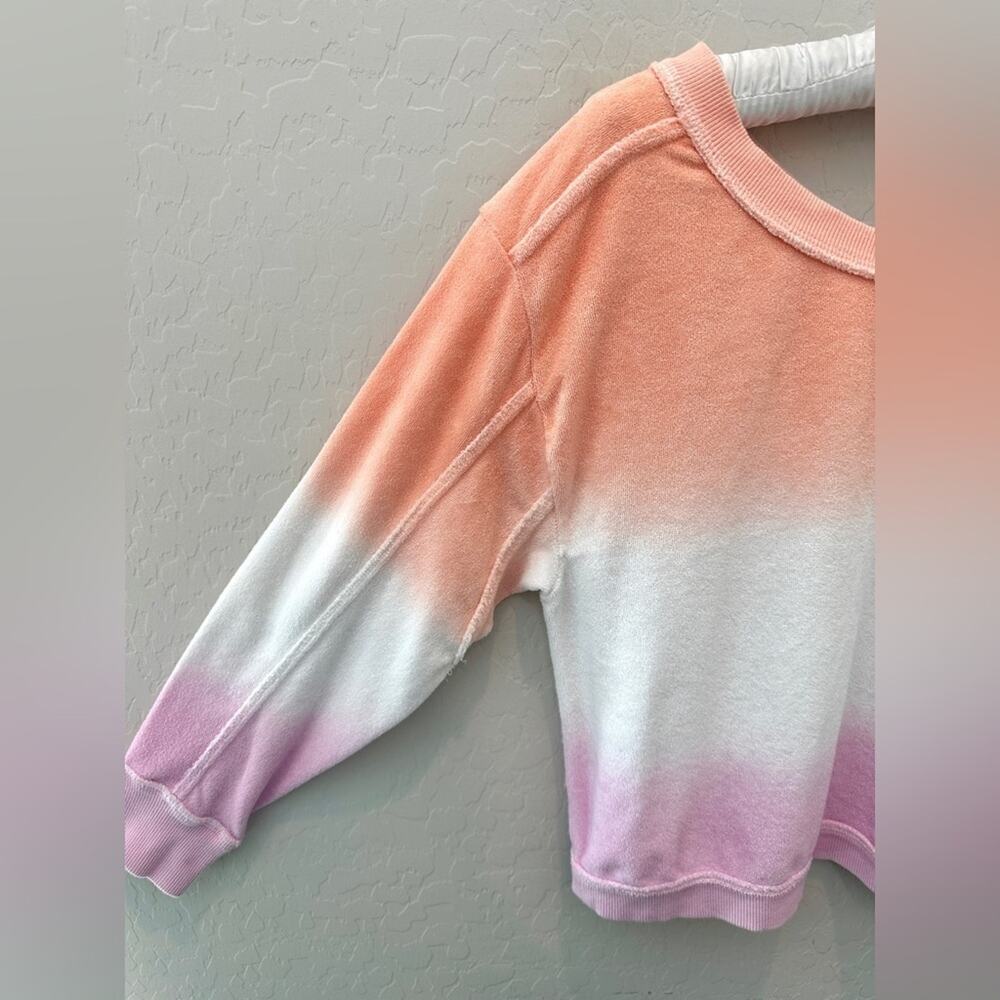 BLACK TAPE | Orange Pink Dip Dye Sweatshirt Terry Cloth NWT | XS - Picture 3 of 8